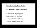 Keep a poem in your pocket/English day competition 2023/grade 07/poetry recitation