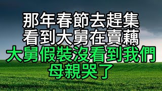 那年春節去趕集，看到大舅在賣藕，大舅假裝沒看到我們，母親哭了【花好月圓心語】