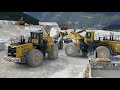 Komatsu And Caterpillar Wheel Loaders Working On Marble Quarries - 3 Hours Movie