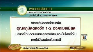 เรื่องเล่าเช้านี้ อุตุฯ ระบุอีสานอุณหภูมิจะลดลงอีก 1-2 องศาฯ