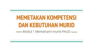 Memetakan Kompetensi dan Kebutuhan Murid