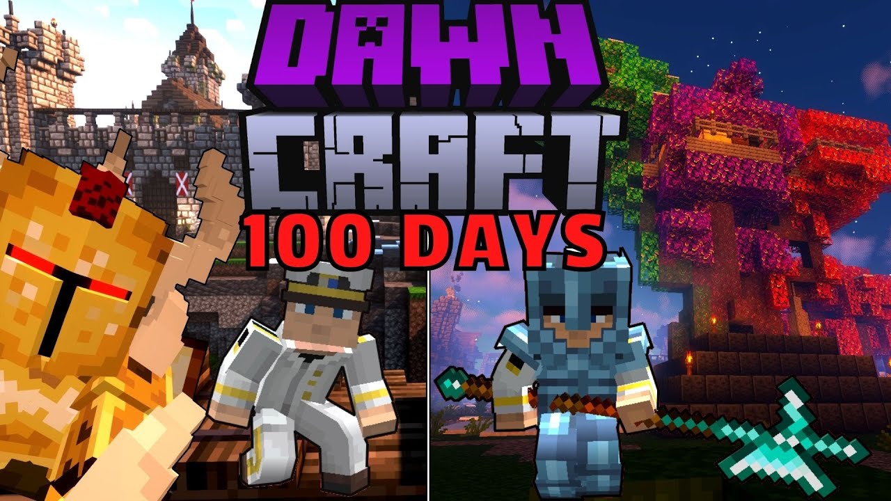 I Survived 100 Days In Dawncraft In Hardcore Minecraft - YouTube