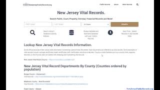New Jersey Vital Records (Birth, Death, Marriage, Divorce, Genealogy Online Search).