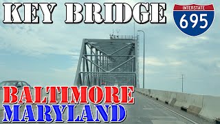 I-695 West - Francis Scott Key Bridge - Baltimore - Maryland - 4K Infrastructure Drive