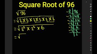 Square root of 96