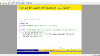 Python Programming CGI Script, Environment Variables GET() and POST() methods