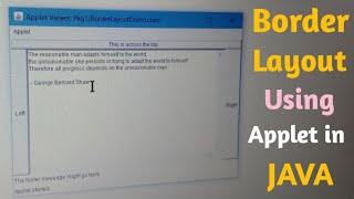Border Layout Using Applet || Java
