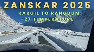 Kargil to Rangdum in January 2025 | Solo Drive on White Ice