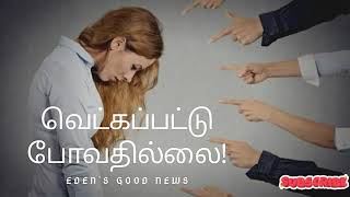 வெட்கப்பட்டு போவதில்லை! | One Minute Message | Today bible verse | Eden's Good News