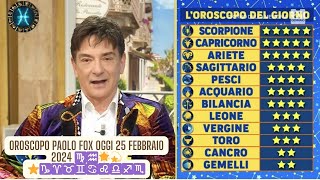 Oroscopo Paolo Fox  25  Febbraio 2024 - I Fatti vostri -25/02/2024 ♍♒🌟💫⭐♑♈♉♊♋♌♎♐♏