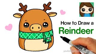 How to Draw a Reindeer Easy | Squishmallows