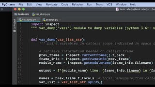 Python debug print variables using self reflection inspection module