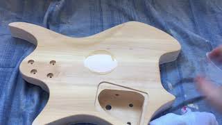 Headless Guitar Muslady DIY kit part 3 Raising the grain