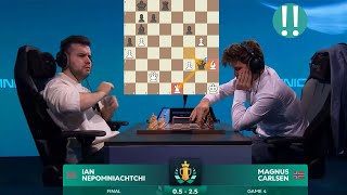 NICE ATTACK!! Ian Nepomniachtchi vs Magnus Carlsen || CCT Final 2024 - G4