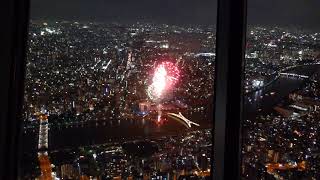 Sumida River Fireworks Festival as seen from Tokyo Skytree (part 1 of 3) [RAW VIDEO]