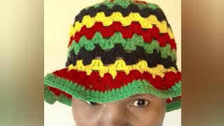 Granny stitch, Rasta inspired bucket hat tutorial/how to