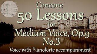 50番練習曲 No.3 中声 歌+ピアノ伴奏  G.Concone Op.9 【楽譜演奏】