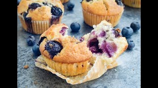 藍莓乳酪鬆餅 (優格馬芬)食譜 不用牛油！｜Blueberry Yogurt Muffins !NO BUTTER!! Recipe