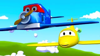 Carl Super Truck and the Plane in Car City | Truck cartoon for kids