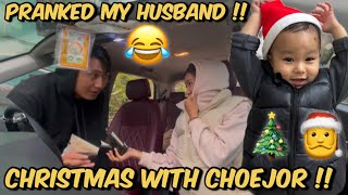 FIRST PRANK ON MY HUSBAND !!! 😱😂 FAILED OR ??!! 🎅🎄😍 @lamasvlog3706