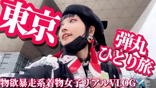 【爆速GRWM \u0026 爆買いお買い物VLOG in TOKYO】着物女子のリアル 弾丸ひとり旅行✈️｜デザフェス｜布と玩具 LUNCO