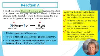 AS91167 NCEA Revision - Oxidation-Reduction Reactions - Hydrochloric acid and zinc metal