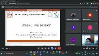 Week3 live session | NPTEL | CS100 | Operating System Fundamentals