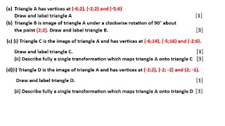 Zimsec June 2023, #8 Transformation solutions,  (shear, rotation \u0026 reflection explained)