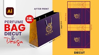 Perfume Bag Design in illustrator | Packaging Bag Design