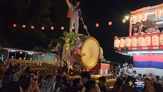 ４K撮影【暗闇に輝くは祝いの花！トリ！馬場町(当番町)宮入、クライマックスの太鼓吊りまで！】４年ぶり！金岡町　金岡神社盆踊り大会　太鼓台担ぎ　令和５年８月１６日