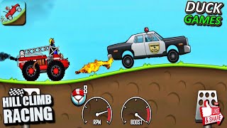 Hill Climb Racing 1 - New Fire Truck and police car on Highway Android Gameplay HD