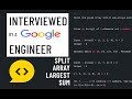 Split Array Largest Sum (Python Interview)