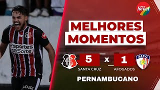 Santa Cruz 5 x 1 Afogados - Melhores Momentos - Campeonato Pernambucano - 19.02.2024