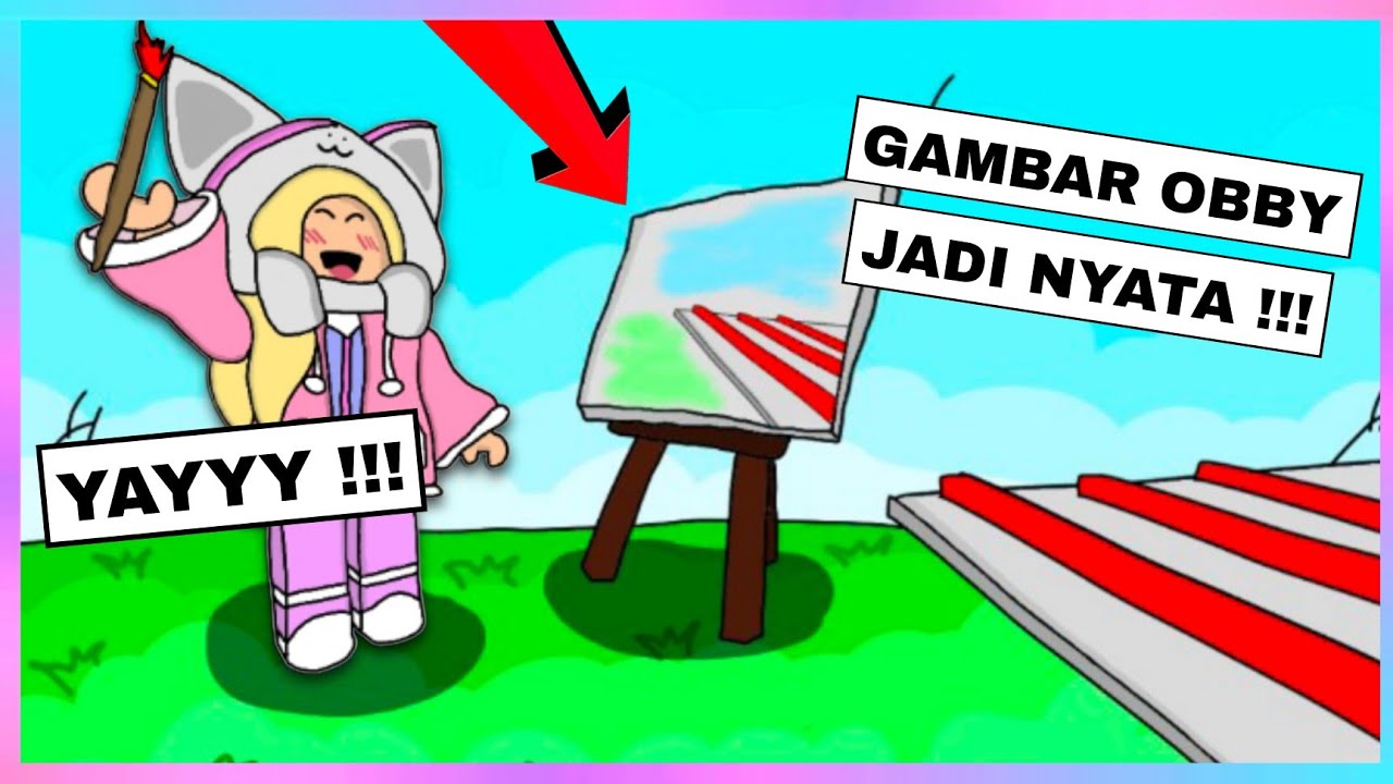 NANA BIKIN OBBY SENDIRI HANYA DI GAMBAR SAJA ??! Part 1 Draw Obby ...