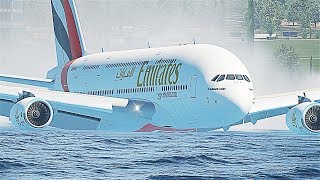 A380 Water Emergency Crash Landing - X-Plane 11