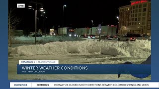 Winter weather conditions update in northern Colorado Springs