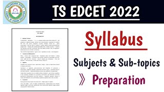 Ts Edcet 2022 Syllabus ||Edcet Subjects \u0026 Sub-topics|| Edcet Syllabus.