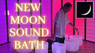 NEW MOON MANIFESTATION SOUND BATH: New Moon in Pisces | Crystal Singing Bowls | Meditation Music