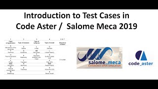 Introduction to test cases in Code Aster Salome Meca