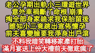 老公孕期出軌小三環遊世界，意外車禍斷了命根 崩潰，掏全部身家跪求我保胎留後，誰知小三竟跳出宣佈懷孕，前夫喜變臉要我淨身出戶滾 真情故事會|老年故事|情感需求|養老|家庭