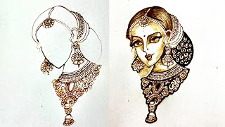 Dulhan Mehandi Design | dulhan kaise banaye |how to draw bride | dulhan wali mehndi