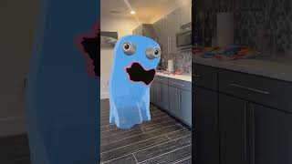 BLUE RAiNBOW GHOST at the SPACESTATiON!! Snacking on TREATS! Funny cartoon in real life