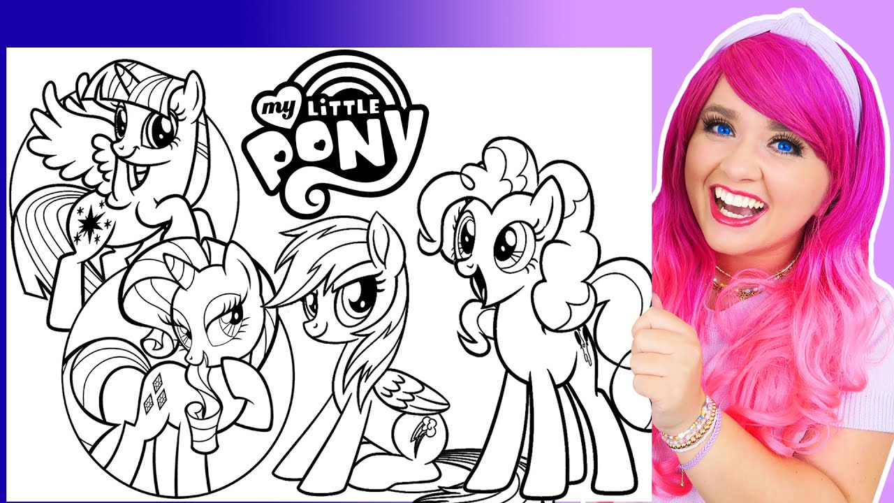 Coloring My Little Pony Pinkie Pie, Rainbow Dash, Rarity & Twilight ...