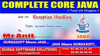 Core Java Exception Handling try catch finally syntax