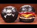 How to Make Super Soft Charcoal Burger Buns | Yudane Method | Halloween Recipe