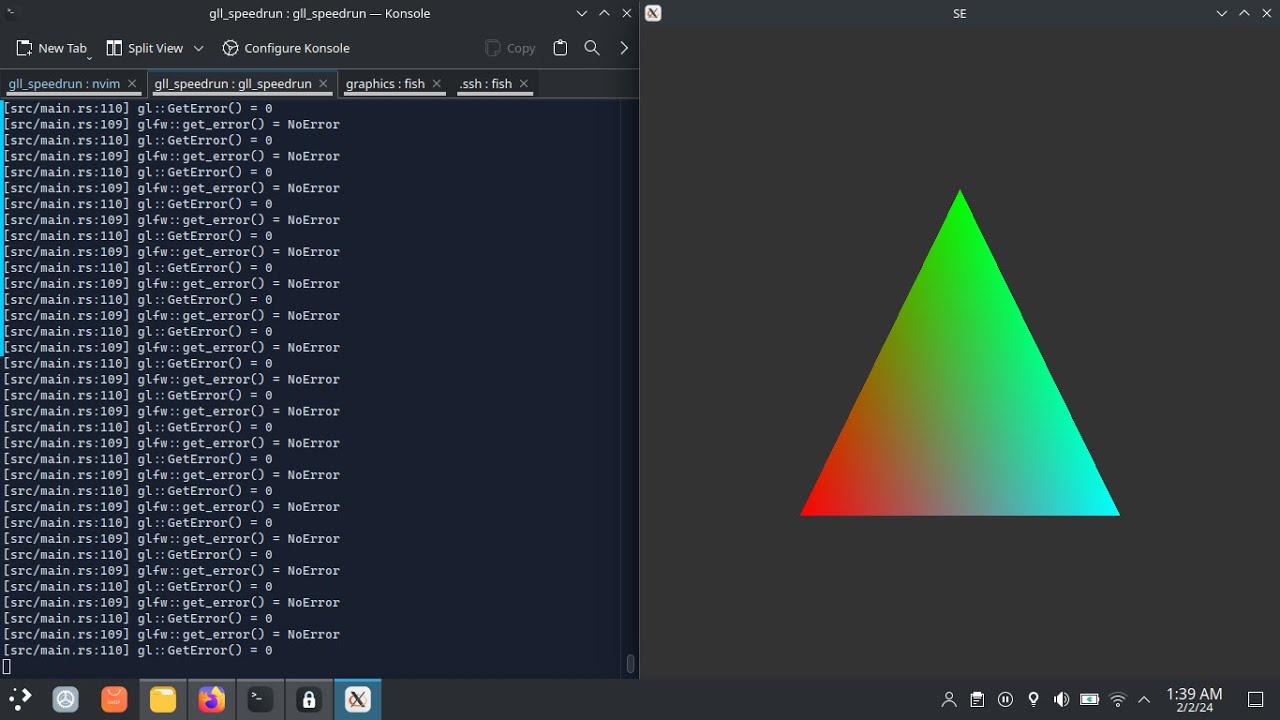 Rainbow Triangle In Rust Using Opengl Youtube