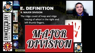 MAJOR DIVISION | Fingerprint Classification Formula