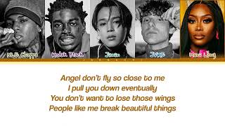 NLE Choppa, BTS Jimin, JVKE, Kodak Black, Muni Long - Angel Pt 1 Lyrics (Color Coded Lyrics)
