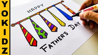 Happy Fathers Day Card Idea | Yokidz channel | Yokidz Drawing