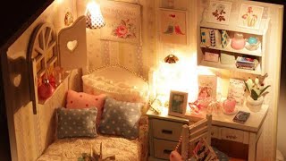 DIY Miniature house bedroom, Room box, Doll house, Part 1/ Мини дом Рум бокс/ Комната Полины Часть 1